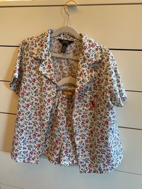 Polo by Ralph Lauren PJ set with White & pink Floral Print size 10 girls